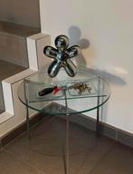 Table d’appoint / table basse ronde en verre & métal, Maison & Meubles, Enlèvement, Comme neuf, Rond, Verre
