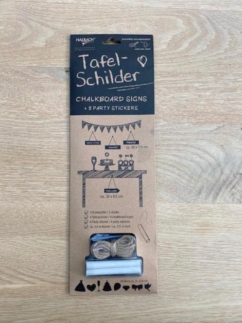 4 Tafel-Schilders/Chalkboard Signs + 8 Party Stickers – NEW, Hobby en Vrije tijd, Feestartikelen, Nieuw, Versiering, Ophalen of Verzenden