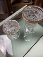 Kristallen vaas en potje met deksel, Huis en Inrichting, Ophalen, Zo goed als nieuw