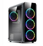 Gaming PC Case 4x RGB Fan 120mm, Tempered Glass Panels, Enlèvement ou Envoi, Neuf