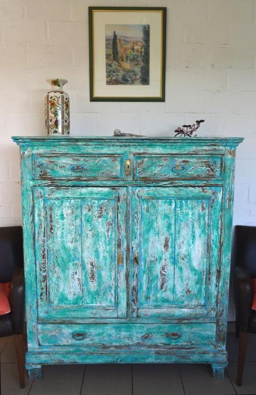 Prachtig groot buffet in massief pitchpin, Huis en Inrichting, Kasten | Buffetkasten, Gebruikt, Ophalen of Verzenden