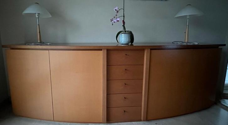 volledig houten eetplaats met dressoir, barmeubel en tafel, Huis en Inrichting, Tafels | Eettafels, Zo goed als nieuw, Ophalen