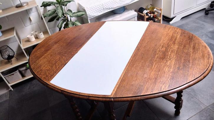 Volhouten antieke inklaptafel, Huis en Inrichting, Tafels | Salontafels, Gebruikt, Ophalen