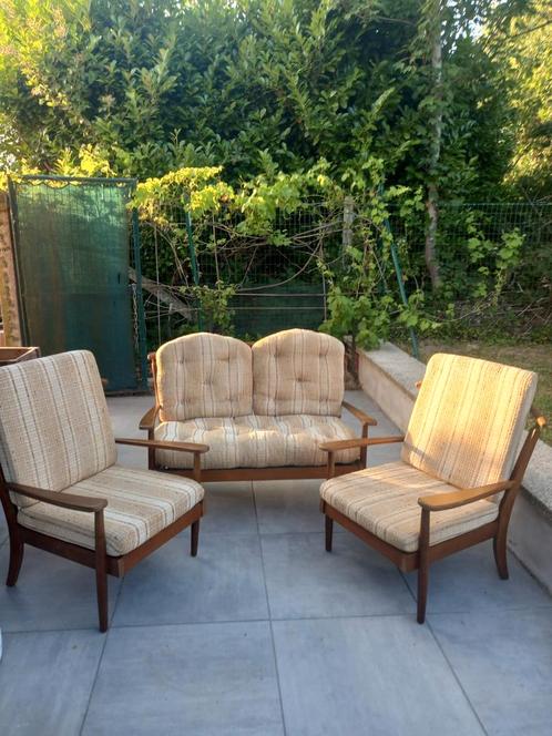 Salon vintaige, Tuin en Terras, Tuinsets en Loungesets, Gebruikt, Hardhout, 4 zitplaatsen, Ophalen