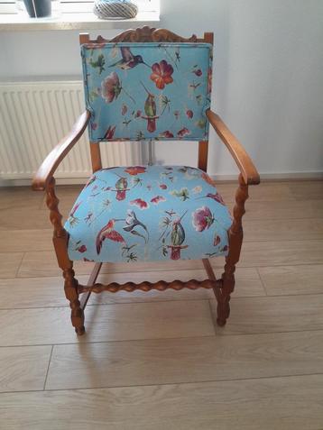 Biedermeier stoelen met mooie nieuwe stof 2 stuks, Antiek en Kunst, Antiek | Meubels | Stoelen en Sofa's, Ophalen