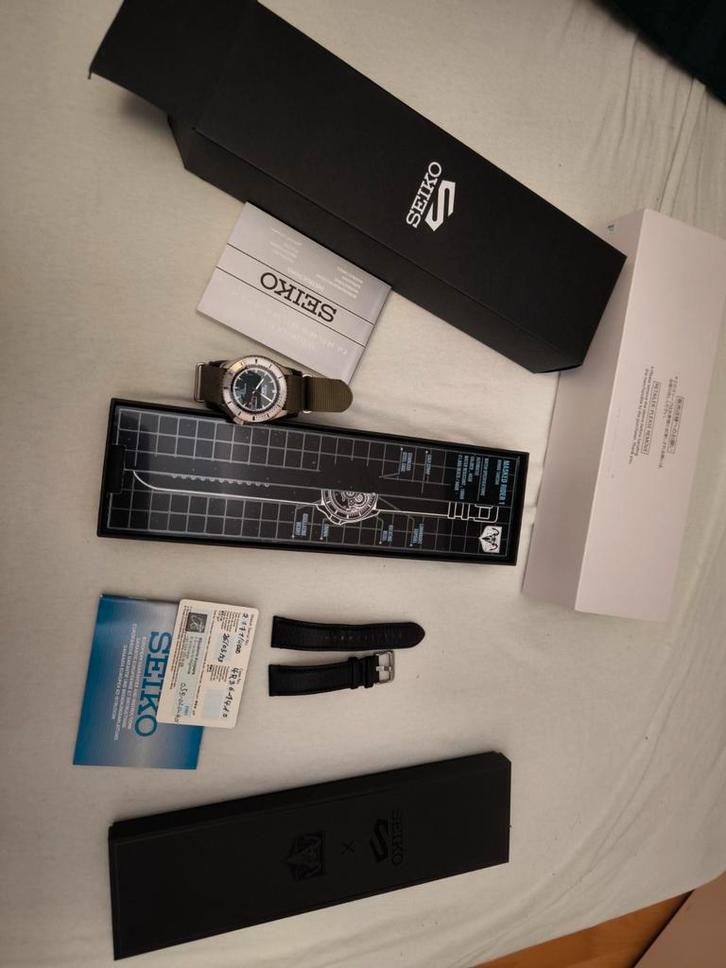 Seiko 5 édition limitée., Handtassen en Accessoires, Horloges | Heren, Zo goed als nieuw, Polshorloge, Seiko, Staal, Leer, Ophalen