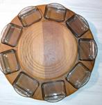 Plateau tournant en bois avec 9 bols en verre., Enlèvement, Neuf