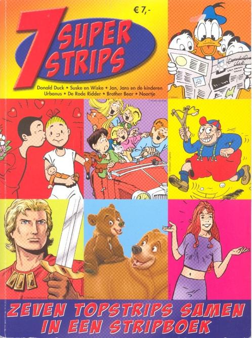 7 superstrips - Zeven topstrips samen in een stripboek., Livres, BD, Utilisé, Une BD, Enlèvement ou Envoi