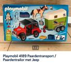 Playmobil 4189 paardentrailor met jeep, Kinderen en Baby's, Speelgoed | Playmobil, Ophalen, Zo goed als nieuw