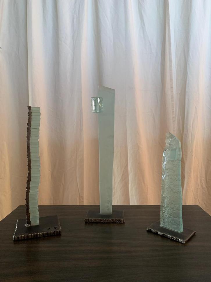 Set van 3 vintage MIGHYDA-totemsculpturen, Antiek en Kunst, Kunst | Beelden en Houtsnijwerken, Ophalen of Verzenden