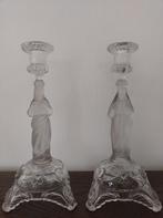 Vintage glazen kandelaars, Antiek en Kunst, Ophalen, Glas