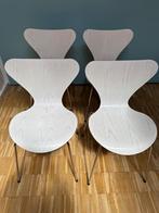 4 x Fritz Hansen vlinderstoel Ash fineer wit Arne Jacobsen, Ophalen, Design klassieker, Wit, Zo goed als nieuw