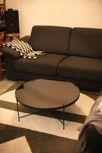 table basse noire verre - black glass living room table, Ophalen, 50 tot 100 cm, Rond, 50 tot 100 cm