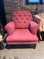Fuschia roze fauteuil, Huis en Inrichting, Fauteuils, Ophalen, Gebruikt, Stof, 75 tot 100 cm