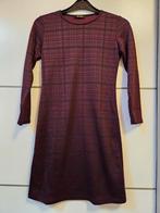 Bordeaux jurk met zwarte stepen, Zo goed als nieuw, Knielengte, Maat 36 (S), Rood