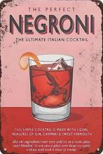 Panneau d'affichage vintage en métal mancave Negroni - neuf, Enlèvement ou Envoi, Panneau publicitaire, Neuf