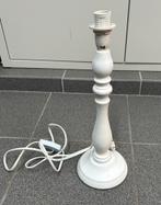 Lampe à socle en bois blanc hauteur 38 cm sans abat-jour, Enlèvement ou Envoi, Utilisé, Bois, Moins de 50 cm