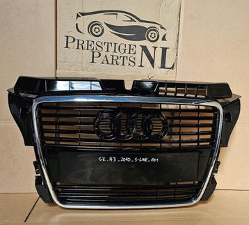 GRILL AUDI A3 8P FACELIFT HOOGLANS ZWART GRILLE bj.2008-2012, Origine de la pièce connue, Utilisé, Avant, Enlèvement ou Envoi