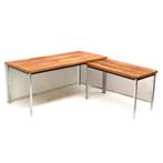 Groot vintage hoekbureau bureau jaren '60 '70 midcentury, Huis en Inrichting, Bureaus, Verzenden, Bureau