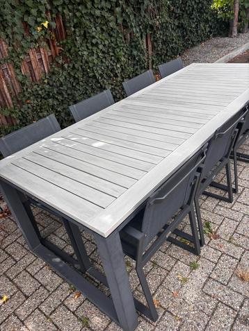 Tuinset met 8 stoelen 240 x 100, Enlèvement, Utilisé, Aluminium, Salons de jardin