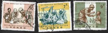 3 Postzegels Congo-Kinshasa 1965 Leger in dienst v/h land beschikbaar voor biedingen