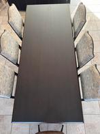 Kopie antieke donkerbruine gebruikte eettafel met 6 stoelen, Huis en Inrichting, Gebruikt, 200 cm of meer, 50 tot 100 cm, Vijf personen of meer