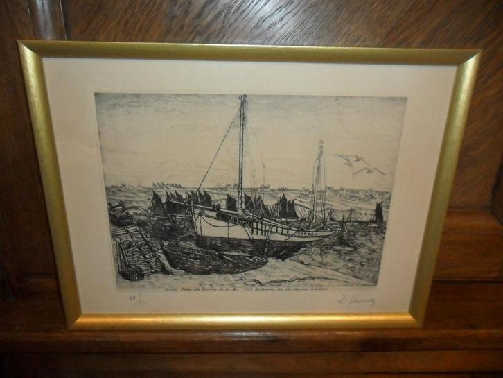 Ets van Rodolphe Strebelle (Doornik, 1880 - Ukkel, 1959), Antiek en Kunst, Kunst | Etsen en Gravures, Ophalen of Verzenden