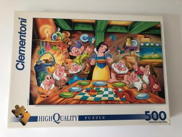 Puzzle Clementoni 500 pièces Blanche-Neige - Art 30336 - 48,, Enlèvement ou Envoi, Plus de 50 pièces, Comme neuf, 6 ans ou plus