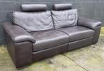 Canapé cuir italien marron avec relax electrique, Maison & Meubles, Canapés | Salons, Enlèvement, Utilisé, Trois personnes, Cuir