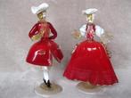 Vintage Murano goldonian duo met goldflakes., Antiek en Kunst, Ophalen