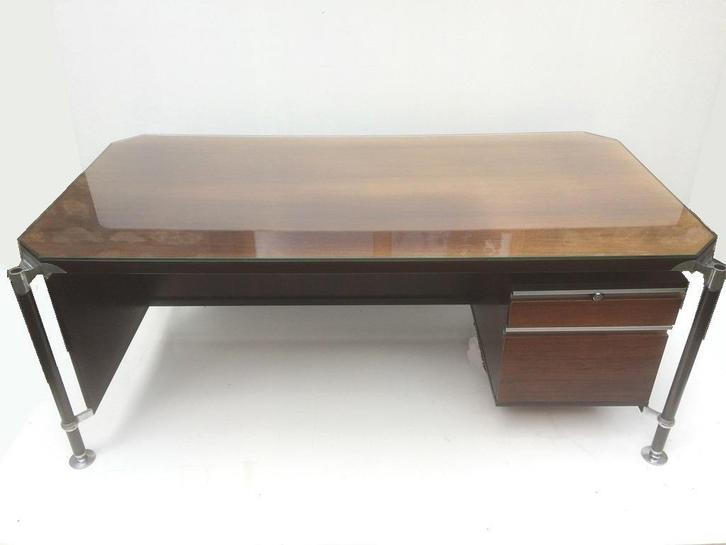 Glas bovenblad voor bureau MIM Vintage 70s, Huis en Inrichting, Bureaus, Gebruikt, Bureau, Ophalen of Verzenden