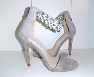 Sandalen met bandjes/hoge hakken - Beige/taupe suède - 36 beschikbaar voor biedingen
