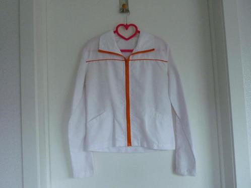 Wit oranje zomer jas vest Maat M, Kleding | Dames, Jassen | Zomer, Maat 38/40 (M), Wit, Ophalen of Verzenden