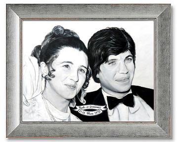 Paola en Domenico (Bruiloft 1972) Schilderij beschikbaar voor biedingen