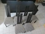 6 moderne zwarte houten stoelen, Huis en Inrichting, Vijf, Zes of meer stoelen, Gebruikt, Hout, Zwart