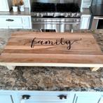 Serveertafeltjes in hout met quote. handmade, Ophalen of Verzenden, Nieuw