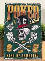 Metalen reclamebord Poker Club, Ophalen of Verzenden, Nieuw, Reclamebord