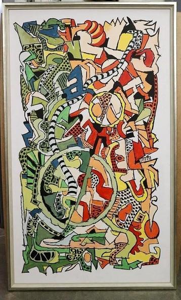 Pierre PISIVIN,  abstracte compositie 2 beschikbaar voor biedingen