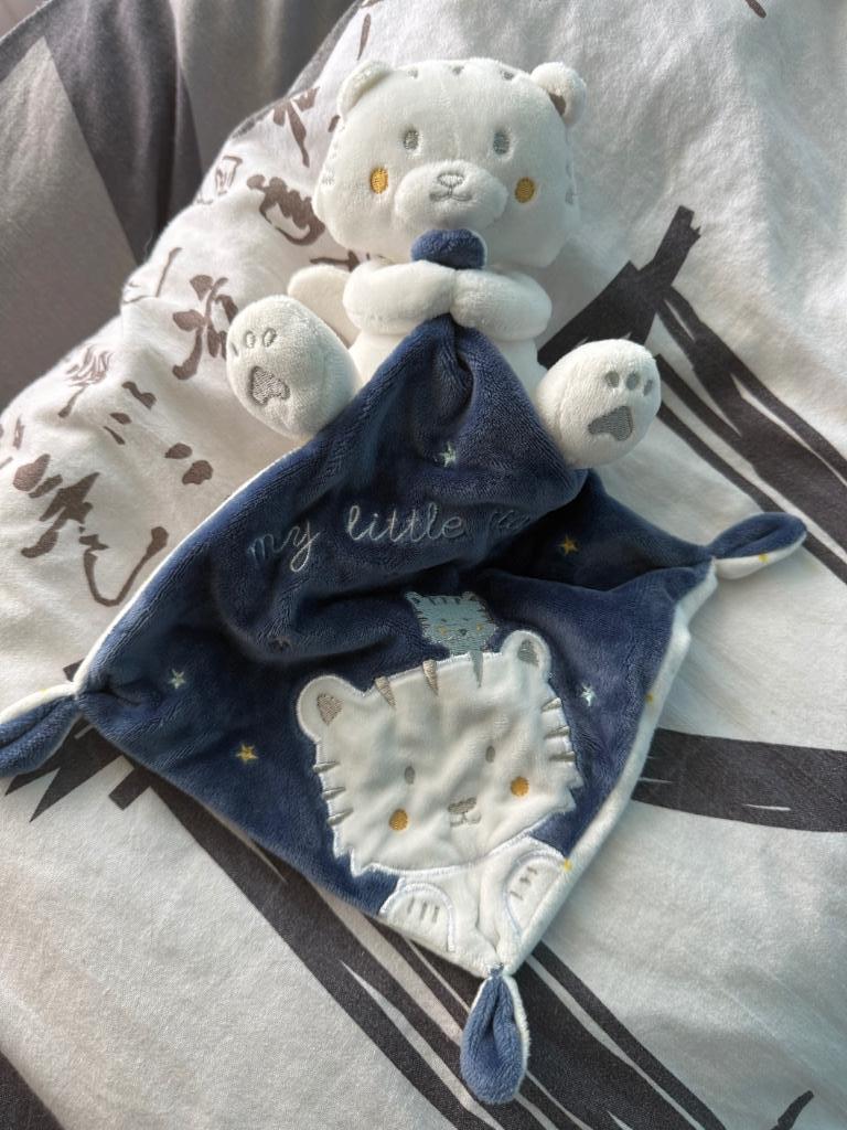 Doudou Tigre Blanc Nicotoy, Enfants & Bébés, Enlèvement ou Envoi, Comme neuf, Autres types