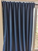2 blauwe gordijnen met verstelbare gordijnroede, Maison & Meubles, Ameublement | Rideaux & Stores à lamelles, 200 cm ou plus, Bleu