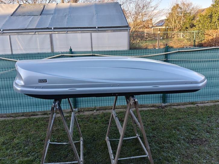 BMW dakkoffer (Thule OEM);  >200 cm; incl. dakdragers, Autos : Divers, Coffres de toit, Comme neuf, Enlèvement