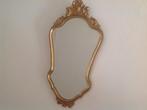 antieke Barok spiegel met randje in geslepen glas, Antiek en Kunst, Ophalen of Verzenden, Ovaal, Minder dan 50 cm, Minder dan 100 cm