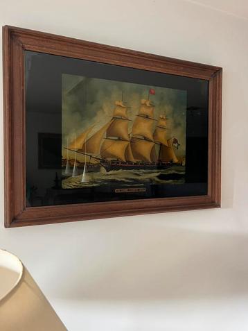 Maritiem op glas geschilderd beschikbaar voor biedingen