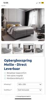 Boxspring met opbergplaats 180 x 200 (zonder matras), Gris, Comme neuf, Enlèvement, 180 cm