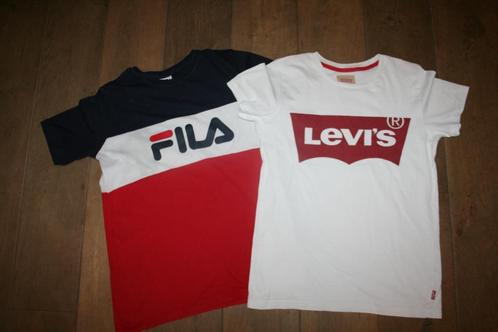 Maat 164 - set van 2x merk T-shirt Fila + Levi's, Enfants & Bébés, Vêtements enfant | Taille 164, Comme neuf, Garçon, Chemise ou À manches longues