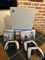 PS5 disc edition + 3 controllers + Battlefield 6 + 3Games, Enlèvement, Utilisé