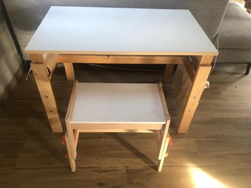 bureau/table à dessin + banc enfant avec rangements, Maison & Meubles, Bureaux, Comme neuf, Bureau, Réglable en hauteur, Enlèvement