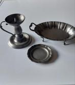 tinnen kandelaar en schaaltjes, Ophalen