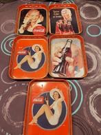 5 oudere Coca-Cola schoteltjes en ijsemmer, Ophalen, Gebruikt