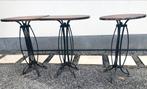 Stevige bistro statafels met ijzeren onderstel - 3 stuks, Ophalen, Gebruikt